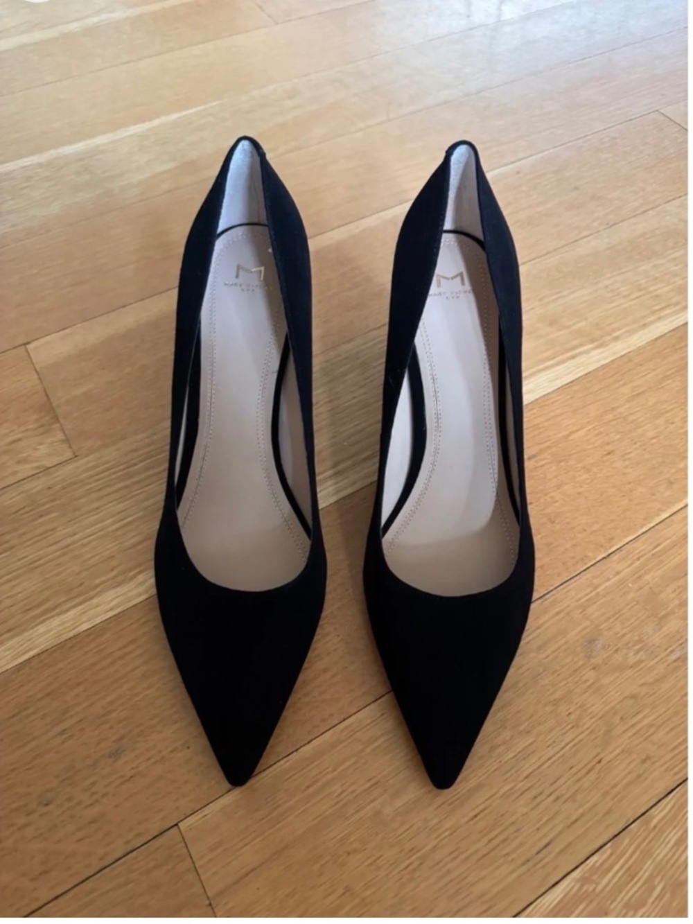 Marc Fisher Zala Pointed Toe Block Heel Suede Pumps